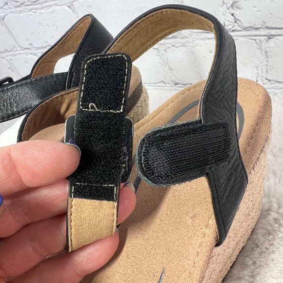 Like New |•AETREX•| Sydney Black Leather Sandals Size 10.5-11 EU 42 UK 8.5-9 - Picture 12 of 14